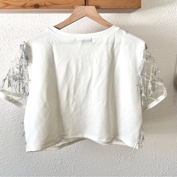 Allegra K cropped sparkle top - Picture 3 of 5